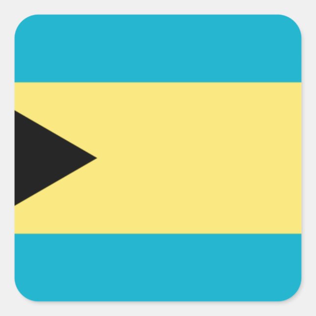 Adesivo Quadrado Bandeira das Bahamas (Frente)