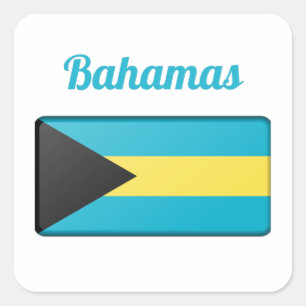 Adesivo Quadrado Bandeira das Bahamas