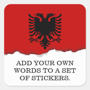 Adesivo Quadrado Bandeira de Albânia