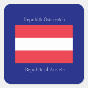 Adesivo Quadrado Bandeira de Áustria
