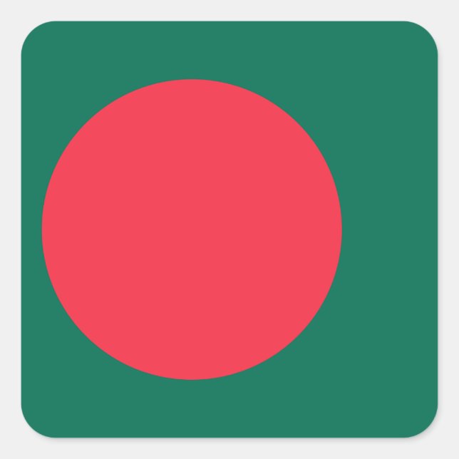 Adesivo Quadrado Bandeira de Bangladesh (Frente)