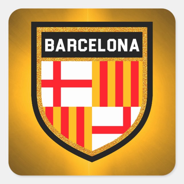 Adesivo Quadrado Bandeira de Barcelona (Frente)