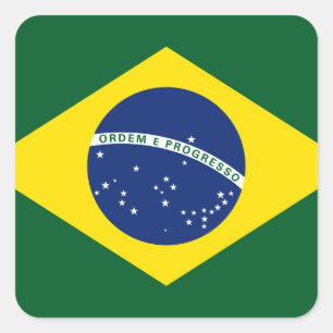 Adesivo Quadrado Bandeira de Brasil