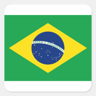 Adesivo Quadrado Bandeira de Brasil - Bandeira faz Brasil