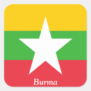 Adesivo Quadrado Bandeira de Burma