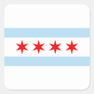 Adesivo Quadrado Bandeira de Chicago da lembrança