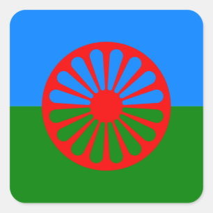 Adesivo Quadrado Bandeira de cigana oficial da Romênia