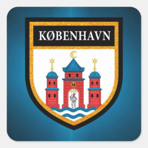 Adesivo Quadrado Bandeira de Copenhaga