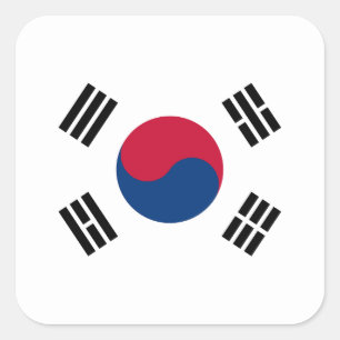 Adesivo Quadrado Bandeira de Coreia do Sul