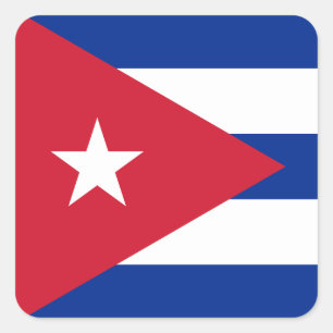 Adesivo Quadrado Bandeira de Cuba