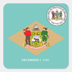 Adesivo Quadrado Bandeira de Delaware
