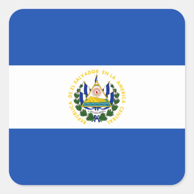 Adesivo Quadrado Bandeira de El Salvador (Frente)