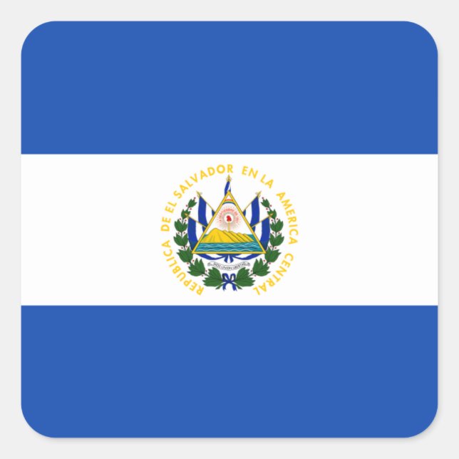 Adesivo Quadrado Bandeira de El Salvador (Frente)