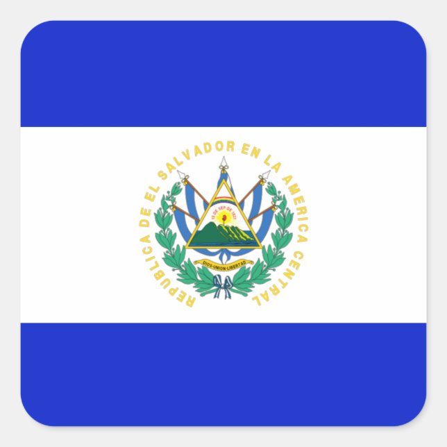 Adesivo Quadrado Bandeira de El Salvador (Frente)