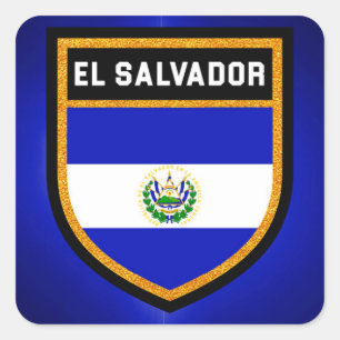 Adesivo Quadrado Bandeira de El Salvador