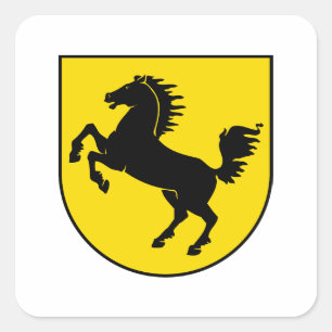 Adesivo Quadrado bandeira de Estugarda cidade da Alemanha símbolo e