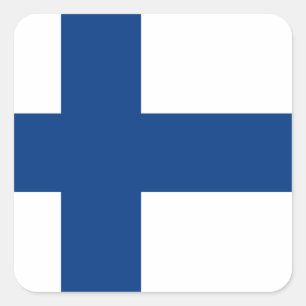 Adesivo Quadrado Bandeira de Finlandia