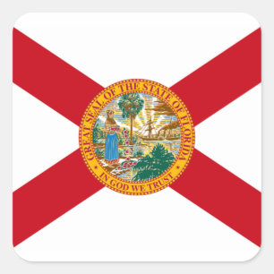 Adesivo Quadrado Bandeira de Florida