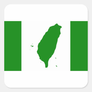 Adesivo Quadrado Bandeira de Formosa independente - 臺灣獨立運