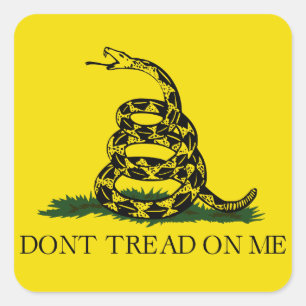 Adesivo Quadrado Bandeira de Gadsden Don't Tread on Me