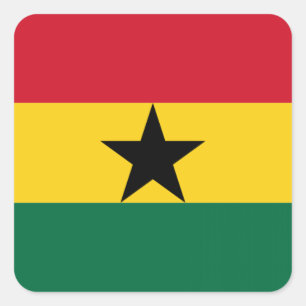 Adesivo Quadrado Bandeira de Ghana