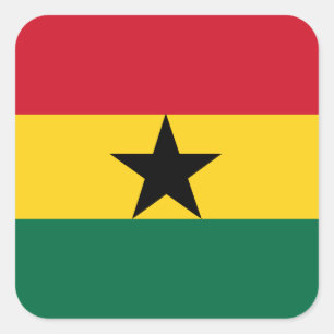 Adesivo Quadrado Bandeira de Ghana