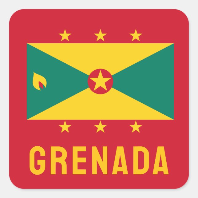 Adesivo Quadrado Bandeira de Granada (Frente)