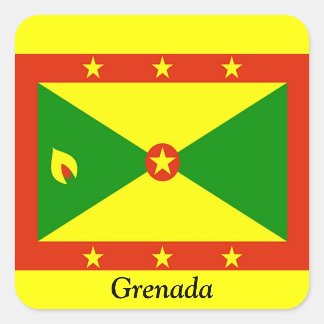 Adesivo Quadrado Bandeira de Granada (Frente)