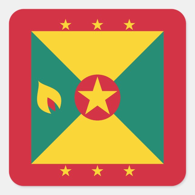 Adesivo Quadrado Bandeira de Granada (Frente)