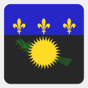 Adesivo Quadrado Bandeira de Guadeloupean