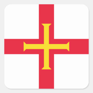 Adesivo Quadrado Bandeira de Guernsey