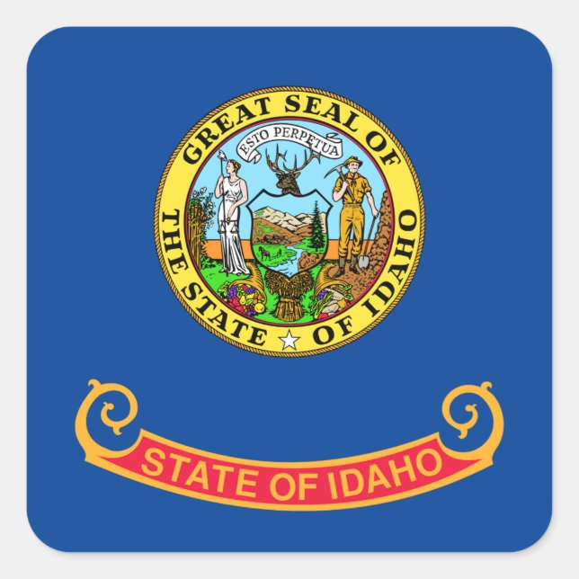 Adesivo Quadrado bandeira de Idaho (Frente)