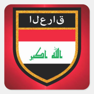 Adesivo Quadrado Bandeira de Iraque