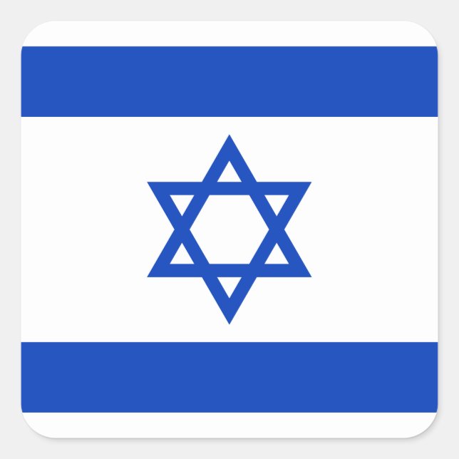 Adesivo Quadrado Bandeira de Israel (Frente)