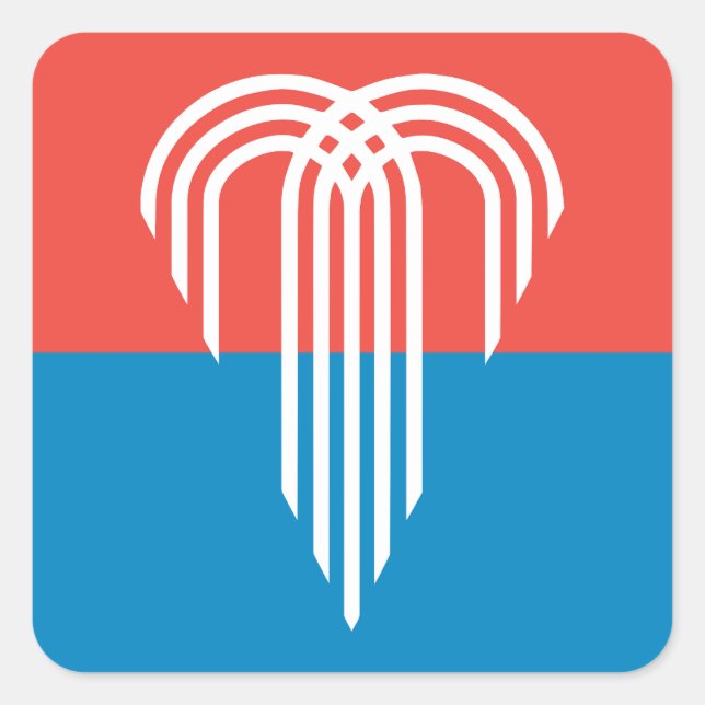 Adesivo Quadrado Bandeira de Kansas City, Missouri (Frente)