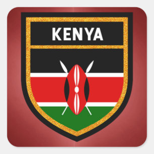 Adesivo Quadrado Bandeira de Kenya