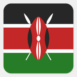 Adesivo Quadrado Bandeira de Kenya