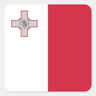 Adesivo Quadrado Bandeira de Malta