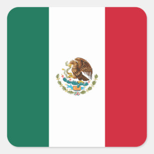 Adesivo Quadrado Bandeira de México