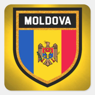 Adesivo Quadrado Bandeira de Moldova