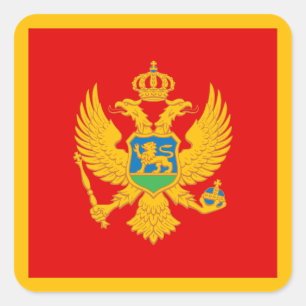 Adesivo Quadrado Bandeira de Montenegro