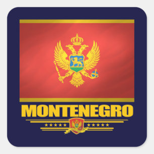 Adesivo Quadrado Bandeira de Montenegro