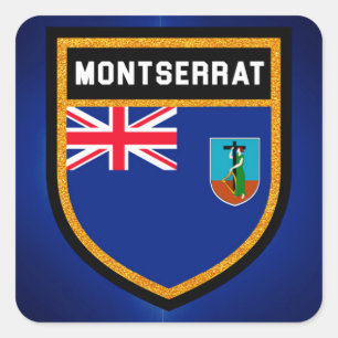 Adesivo Quadrado Bandeira de Montserrat
