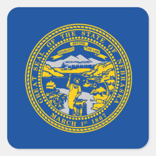 Adesivo Quadrado Bandeira de Nebraska