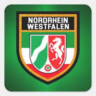 Adesivo Quadrado Bandeira de Nordrhein-Westfalen
