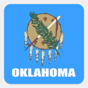 Adesivo Quadrado Bandeira de Oklahoma 
