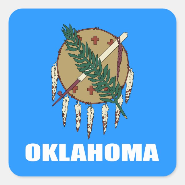 Adesivo Quadrado Bandeira de Oklahoma  (Frente)