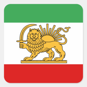 Adesivo Quadrado Bandeira de Persia/Irã (1964-1980)