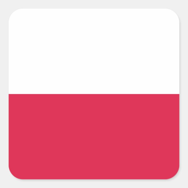 Adesivo Quadrado Bandeira de Polônia (Frente)