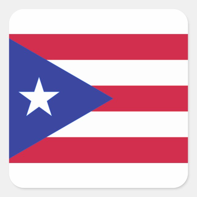 Adesivo Quadrado Bandeira de Porto Rico - Bandera de Porto Rico (Frente)